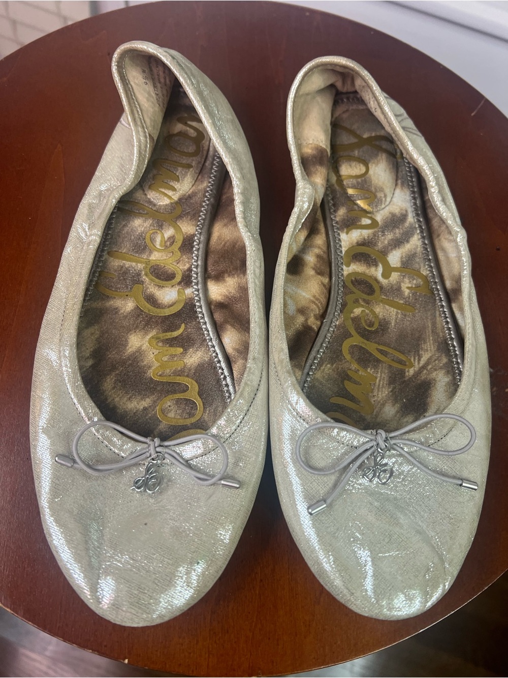 Sam Edelman Metallic Champagne-Blend Ballet Flats